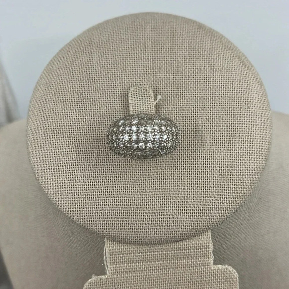 Sterling Silver 925 Pave CZ Dome Ring Size 5.75 - Picture 3 of 10